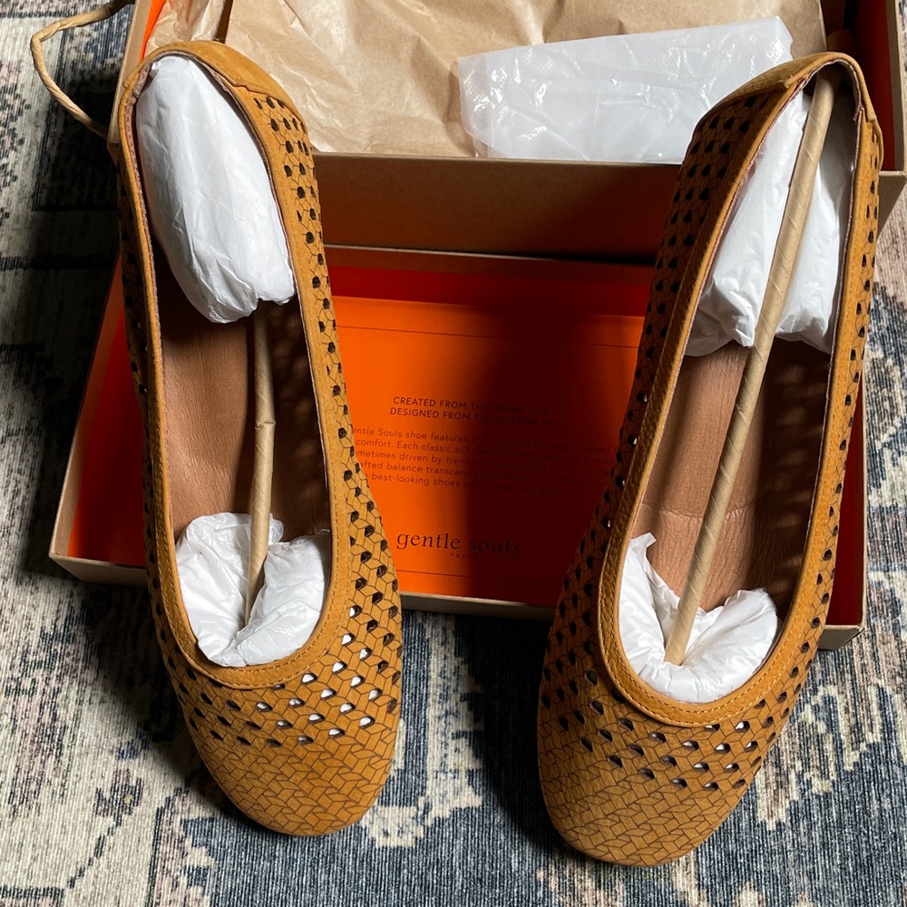Gentle Souls Honey Woven Ballet Flats